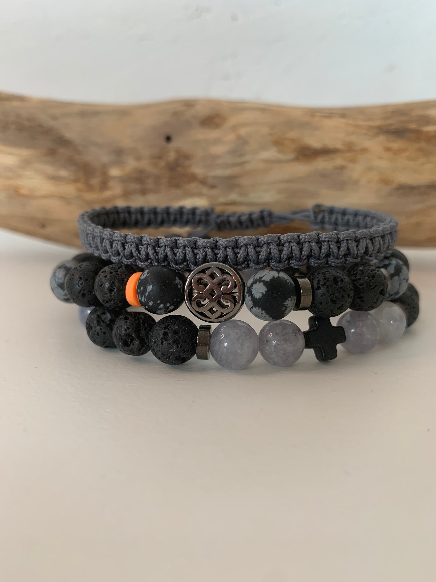 Bracelet Obsidienne flocon de neige