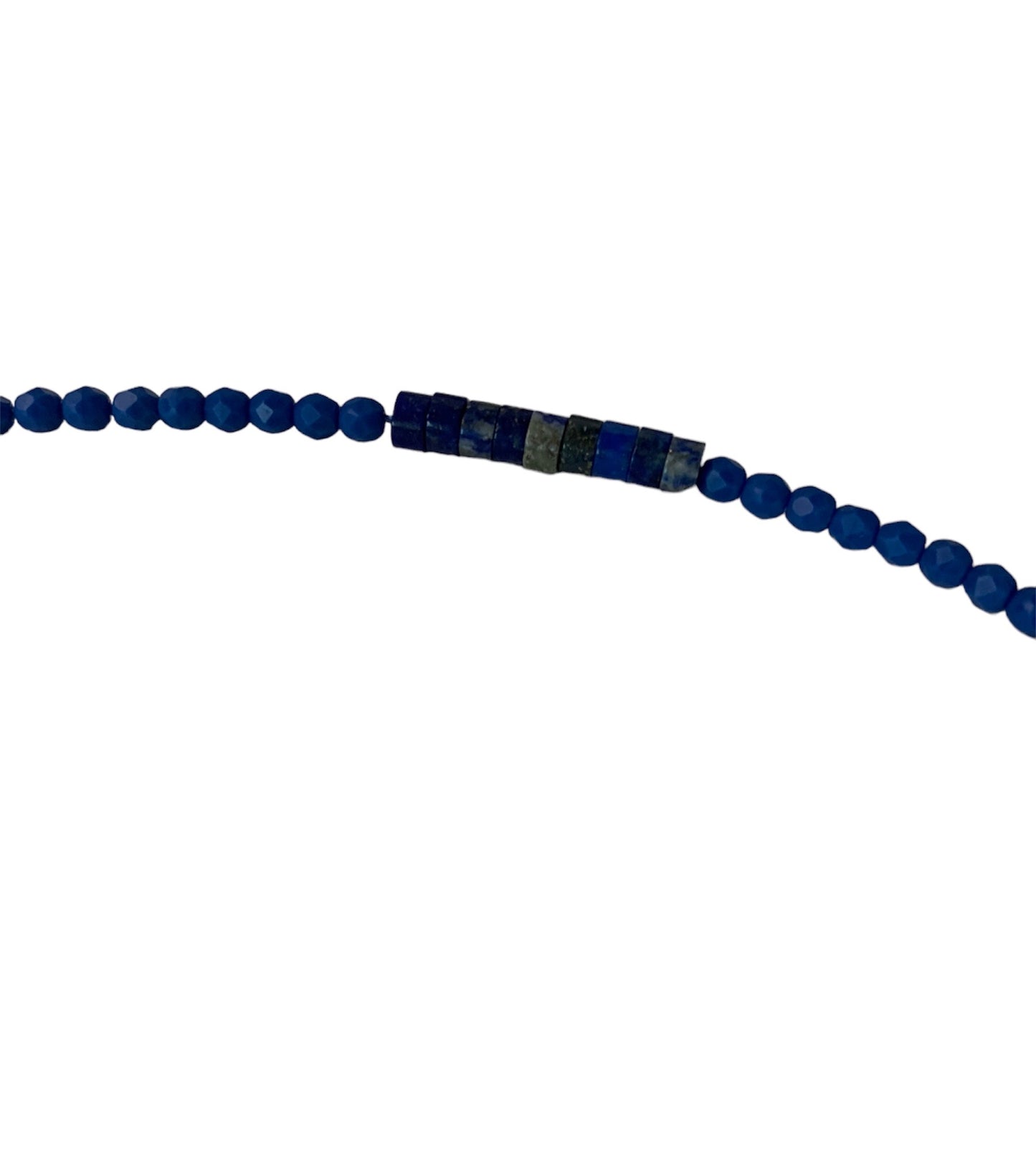 Bracelet 4 tours bleu opaque