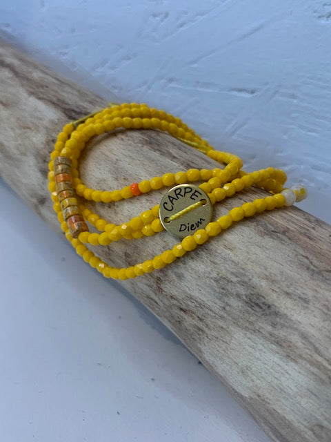 Bracelet 4 tours jaune